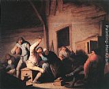 Adriaen van Ostade Carousing Peasants in a Tavern painting